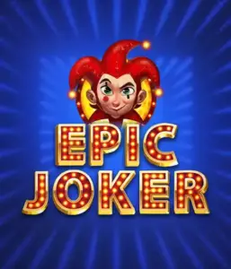 Experience the energetic world of the Epic Joker game by Relax Gaming, showcasing a mischievous joker with a flaming hairstyle amid a sparkling blue background. This image depicts the light-hearted spirit of classic slots, ideal for those who love traditional gameplay, offering a delightful gaming experience.